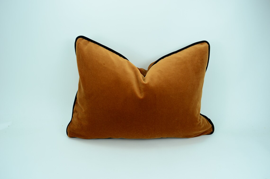 Copper Velvet Pillow // Copper Velvet Cushion // Fall Velvet Etsy