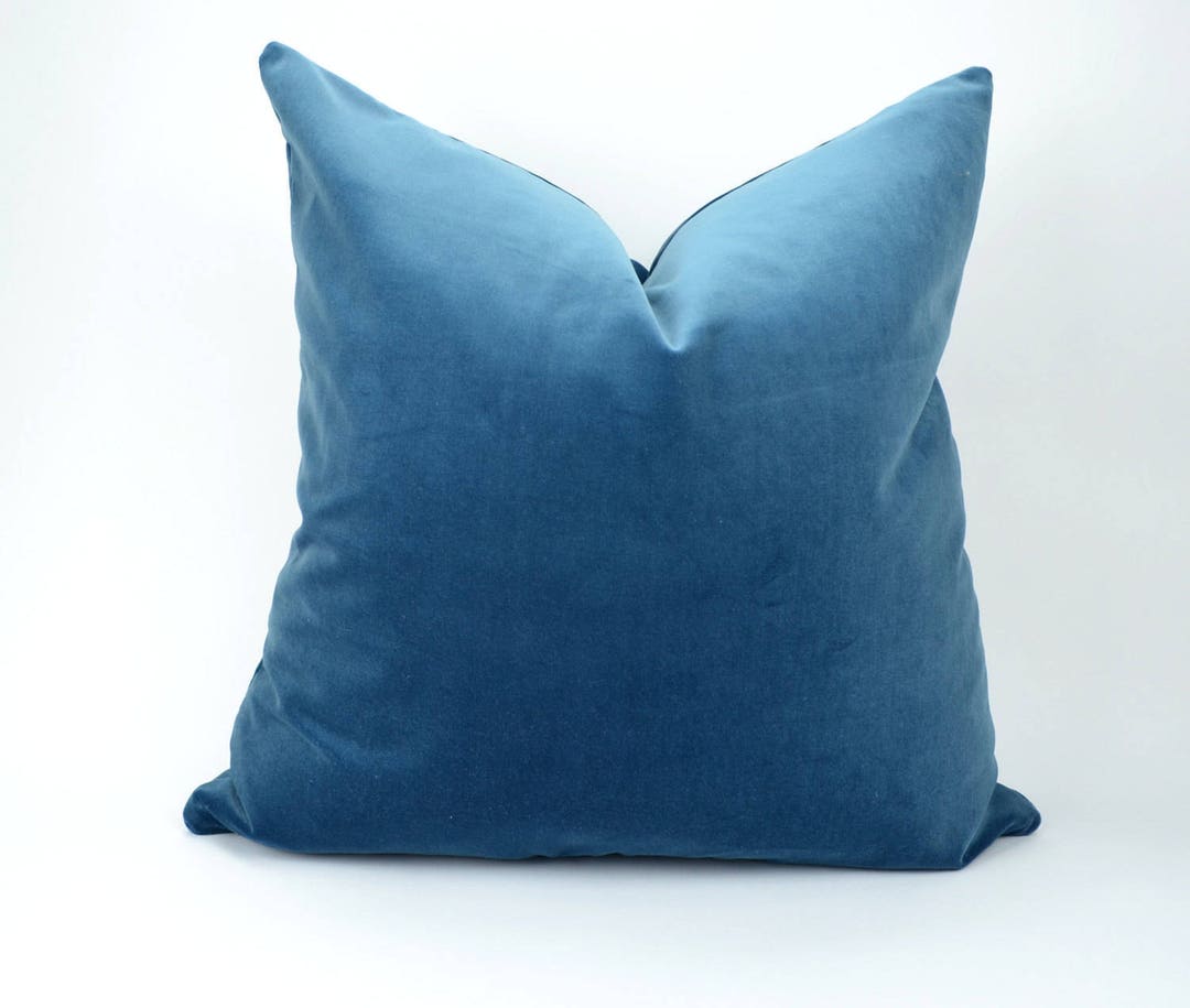 Slate Blue Velvet Pillow Case // Slate Blue Velvet Pillow Case Etsy