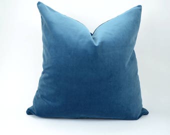slate blue velvet pillow case // slate blue velvet pillow case // blue velvet sham