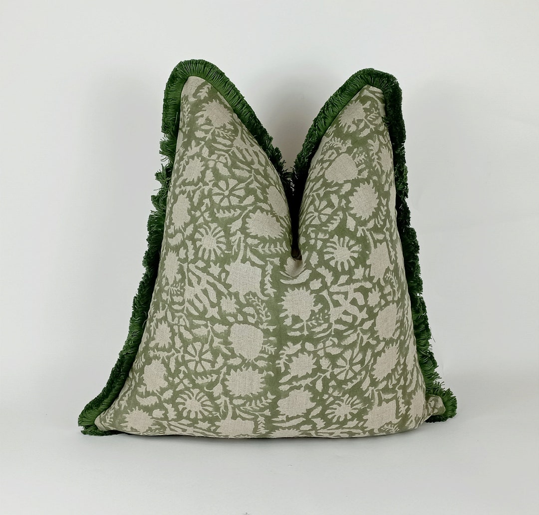 Green - Block Print Pipad Cushion Cover 64