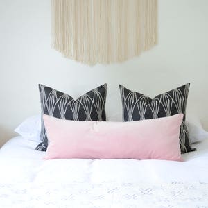 blush long lumbar pillow cover // blush velvet cushion cover // blush velvet long lumbar pillow cover// pink velvet pillow cover image 6