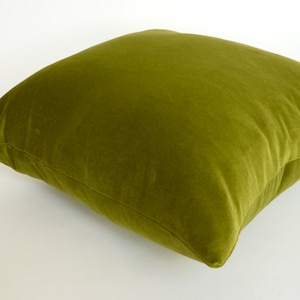 olive green velvet pillow case // chartreuse green velvet pillow // lime green velvet image 5