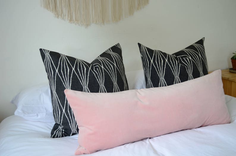 blush long lumbar pillow cover // blush velvet cushion cover // blush velvet long lumbar pillow cover// pink velvet pillow cover image 4