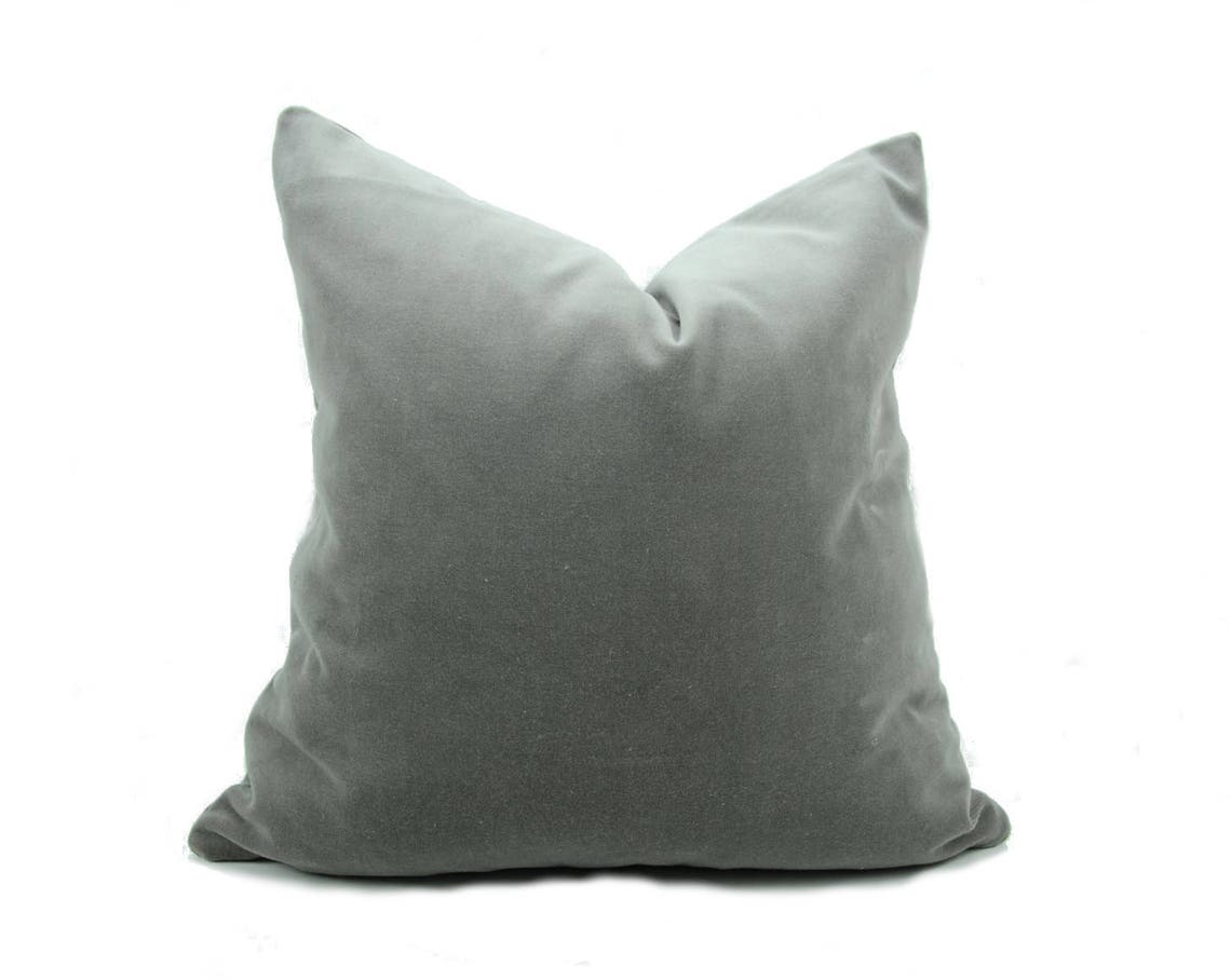 Stone Grey Velvet Pillow Case // Stone Grey Cushion Case // Etsy