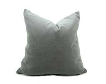 stone grey velvet pillow case // stone grey cushion case //  grey velvet pillow
