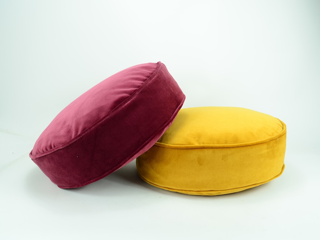 Round Velvet Cushion // Round Velvet Floor Pillow // Round Box Pillow ...