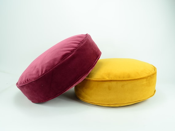 Round Velvet Cushion Round Velvet Floor Pillow Round Box