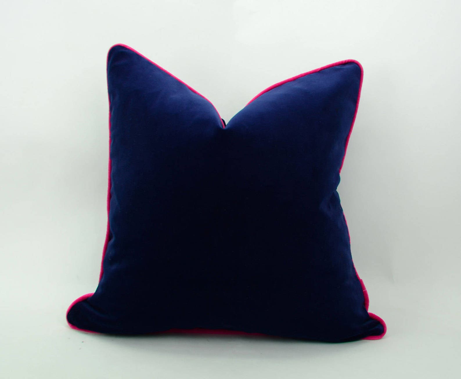 Navy and Pink Pillow Case // Navy and Pink Cushion // Velvet Etsy