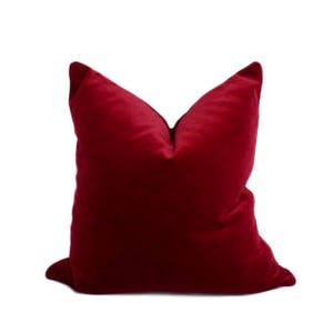 christmas pillow // dark red pillow case // Deep Red Velvet Cushion case // redcurrant red pillow case