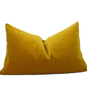 mustard pillow cover // mustard velvet cushion case // mustard velvet pillow cover
