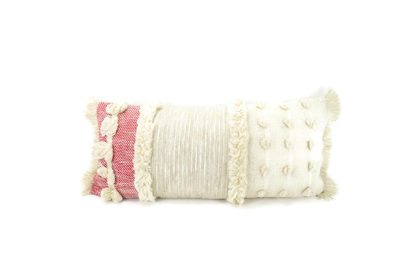 Fringe Bohemian Pillow //lumbar Pillow // Boho Tassel Pillow Etsy