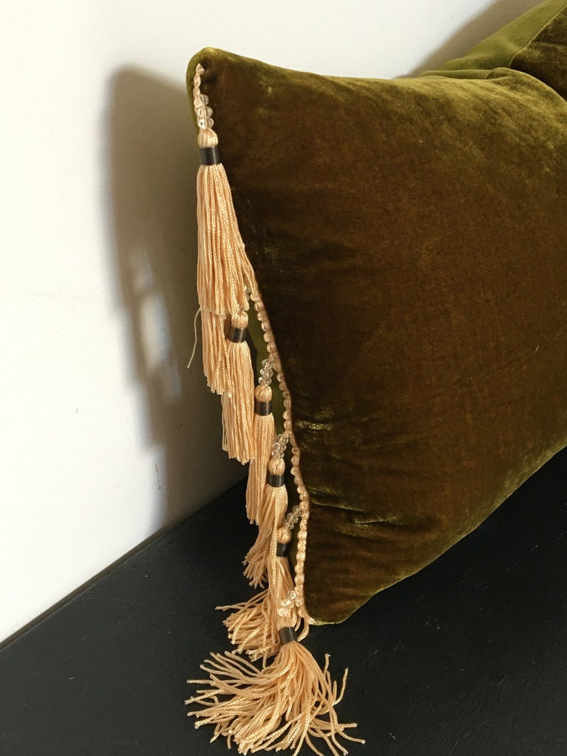 Chartreuse Silk Velvet Pillow Cover // Chartreuse Silk Velvet Cushion Cover // Green Silk Velvet