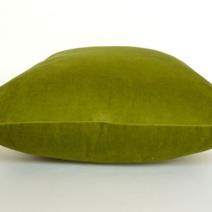 olive green velvet pillow case // chartreuse green velvet pillow // lime green velvet image 4