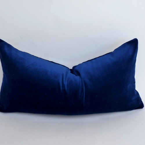 Sapphire Blue Velvet Pillow Case // Rectangle Velvet Cushion Etsy