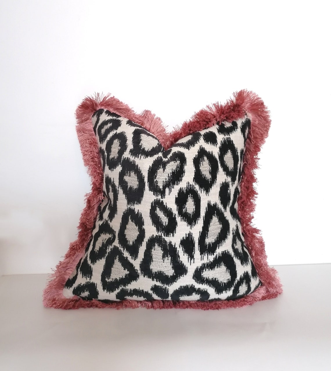 Black and white leopard pillow // cheetah cushion cover // Etsy