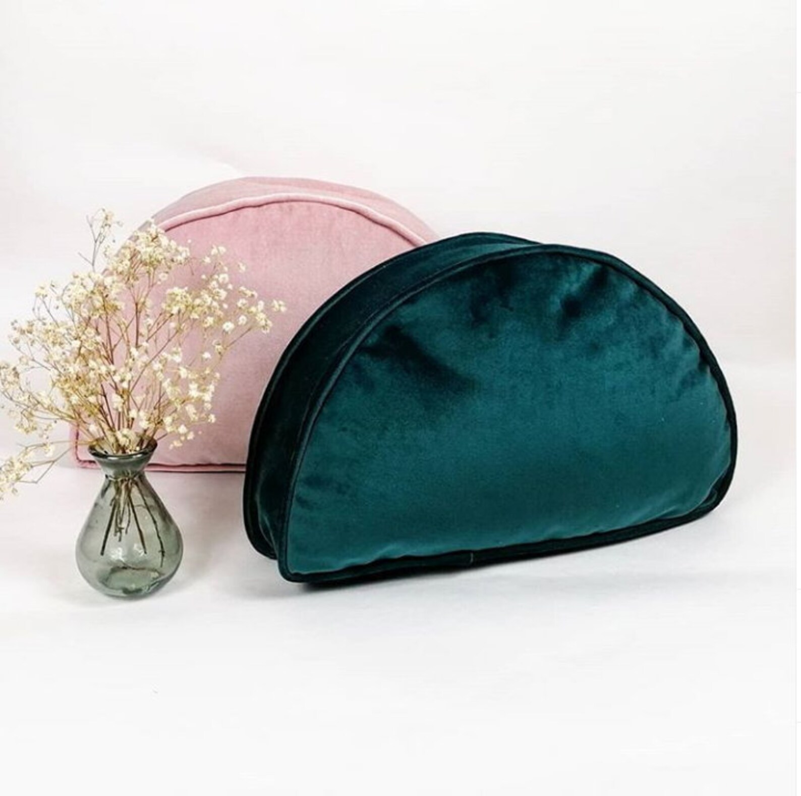 Half Moon Pillow // Velvet Pillow // Half Moon Cushion // Etsy