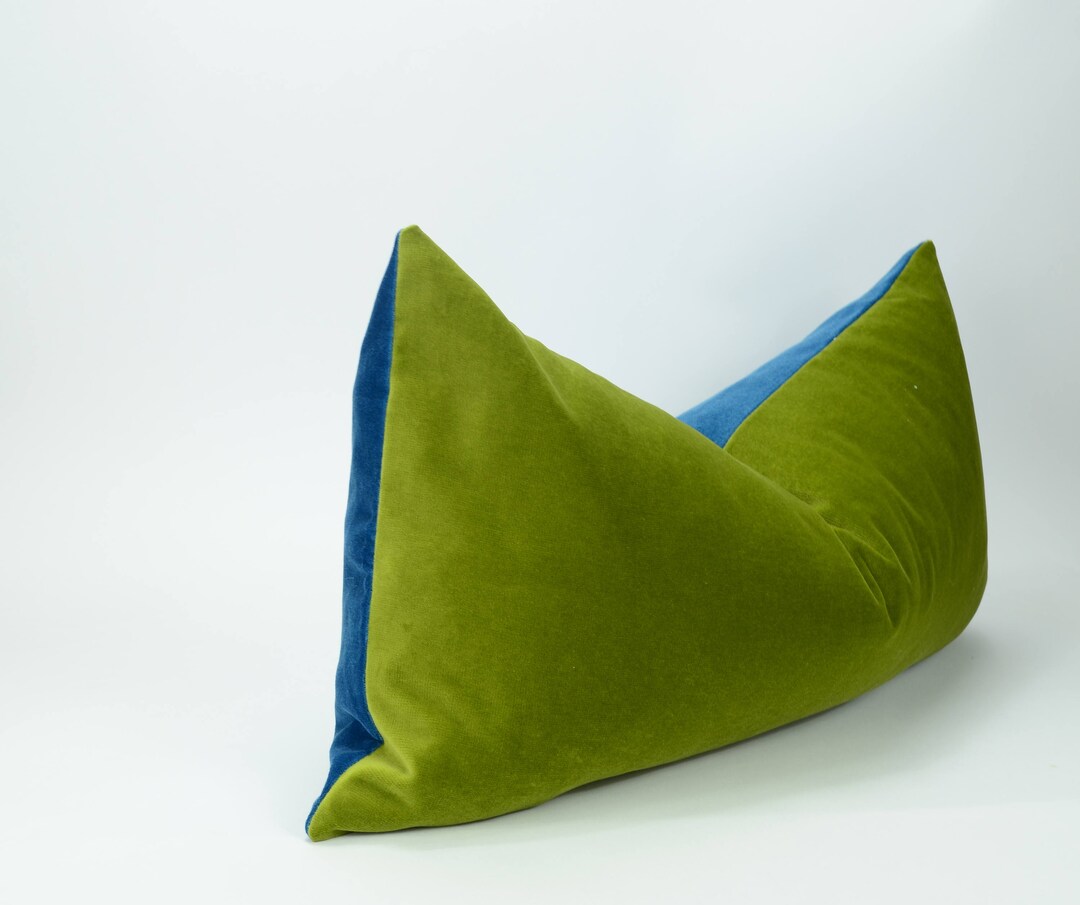 Green and Blue Velvet Pillow Case // Blue Green Pillow Cover // Colour