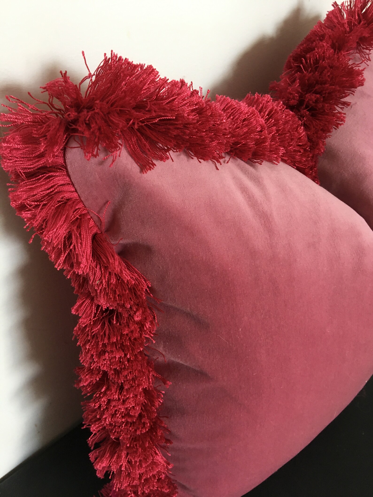 Fuschia Silk Velvet Pillow // Silk Velvet Cushion // Pink Silk Etsy