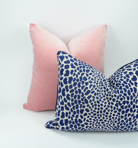 blue cheetah print pillow