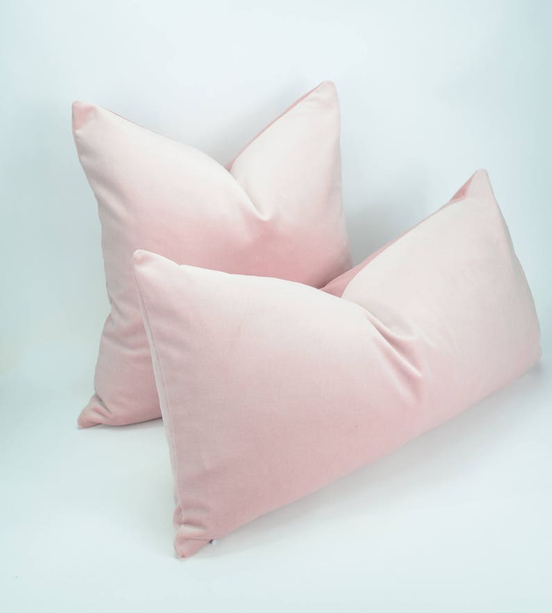 blush long lumbar pillow cover // blush velvet cushion cover // blush velvet long lumbar pillow cover// pink velvet pillow cover image 10