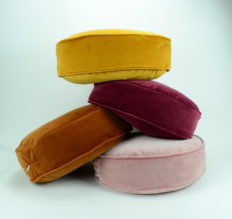 round velvet cushion // round velvet pillow // round box pillow //  //  velvet round cushion // round floor pillow 