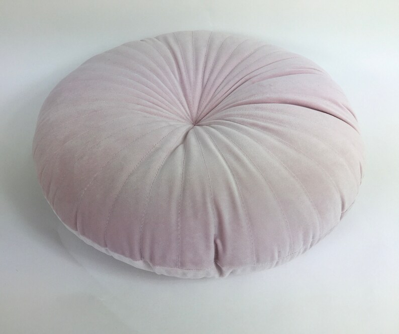 Round pink velvet cushion // round pink pillow // round pillow Etsy