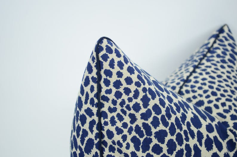 Blue Leopard Print Pillow // Leopard Print Cushion // Cheetah Etsy