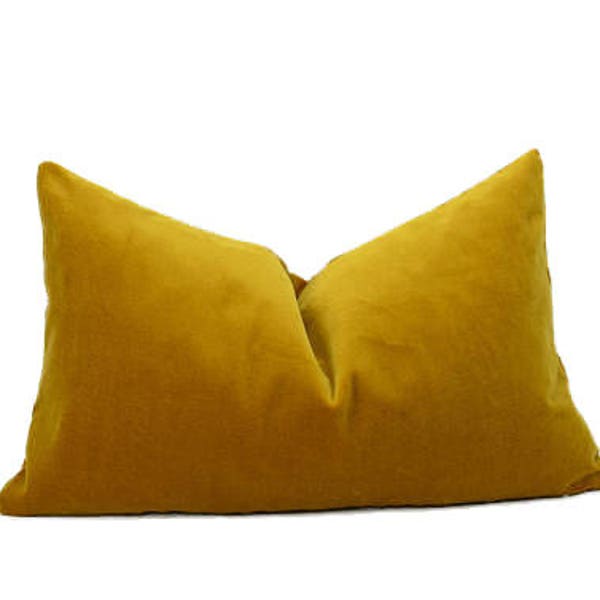 mustard velvet pillow cover // dark yellow velvet pillow // rectangle velvet pillow // mustard velvet cushion