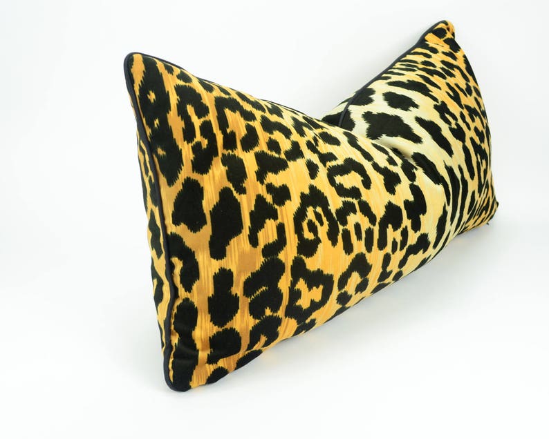 Gold Leopard Print Pillow // Velvet Leopard Print Cushion // Etsy