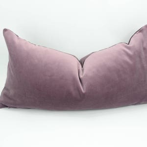 mauve pillow cover // mauve velvet cushion case // mauve velvet pillow cover // long lumbar pillow cover image 1