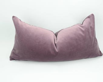 mauve pillow cover // mauve velvet cushion case // mauve velvet pillow cover // long lumbar pillow cover