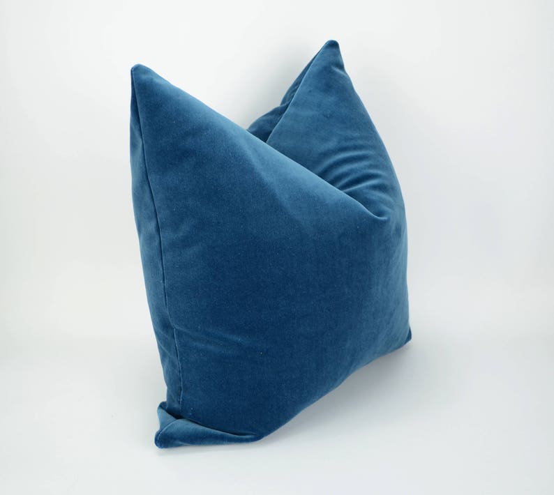 Slate Blue Velvet Pillow Cover // Blue Velvet Cushion Cover // Etsy