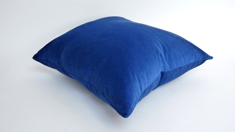 royal blue velvet pillow case // blue velvet cushion cover // royal blue pillow case image 5