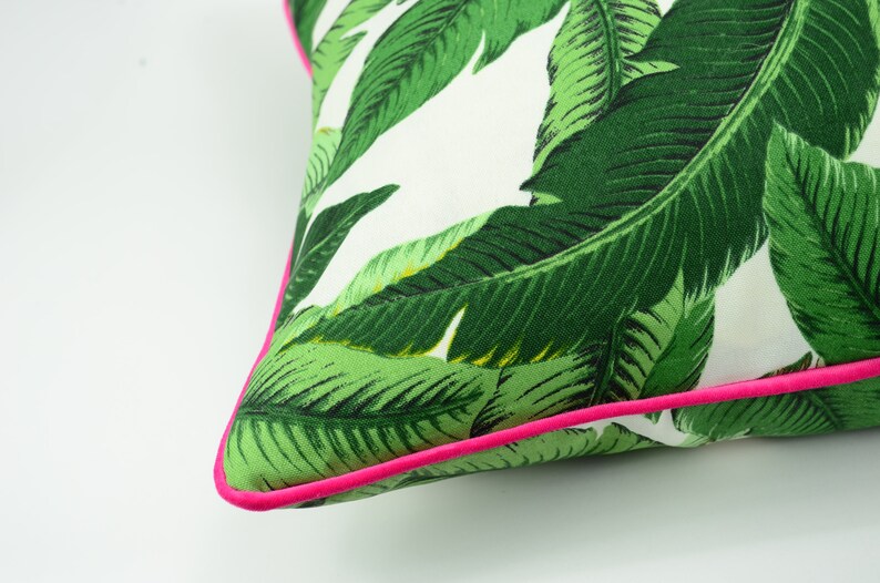 Tropical Print Pillow Cover // Indoor Outdoor Pillow // Green Etsy