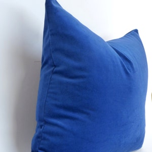 royal blue velvet pillow case // blue velvet cushion cover // royal blue pillow case image 2