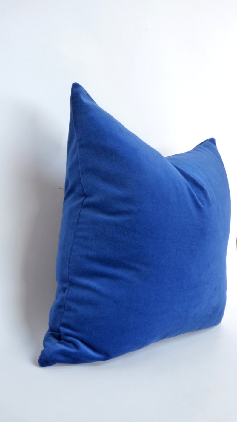 royal blue velvet pillow case // blue velvet cushion cover // royal blue pillow case image 2