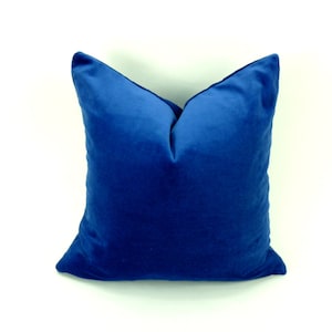 royal blue velvet pillow case // blue velvet cushion cover // royal blue pillow case image 1