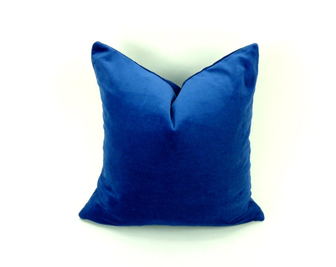 Royal Blue Velvet Pillow Case // Blue Velvet Cushion Cover // Etsy