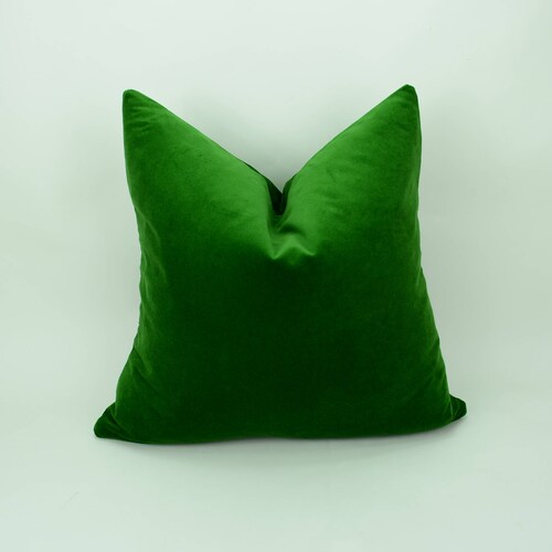 Emerald Green Velvet Pillow Case // Green Velvet Cushion // Etsy