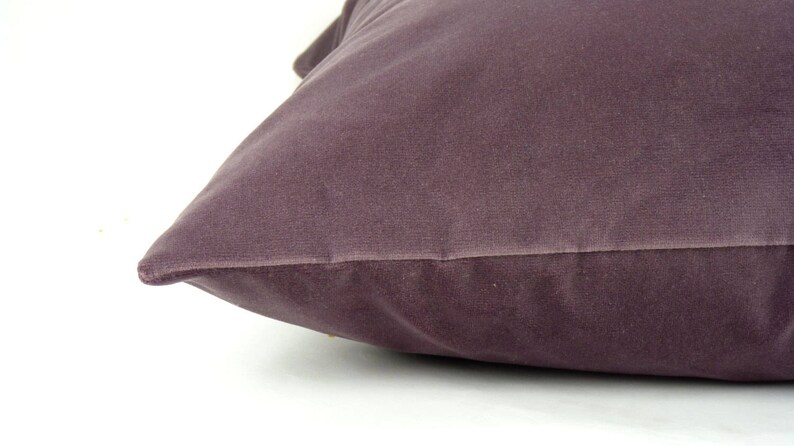 mauve pillow cover // mauve velvet cushion case // mauve velvet pillow cover // long lumbar pillow cover image 4