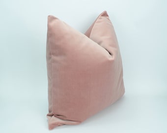 Dusty Pink Velvet Pillow Cover – Heavyweight Cotton Luxe Cushion