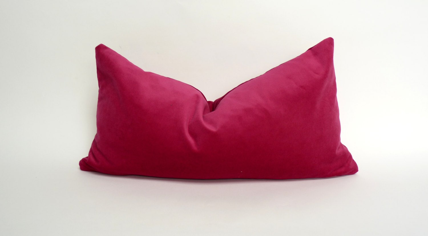 Small Plain Velvet Pillow Cover - Raspberry