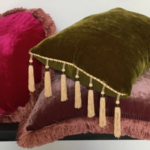 chartreuse silk velvet pillow // chartreuse silk velvet cushion