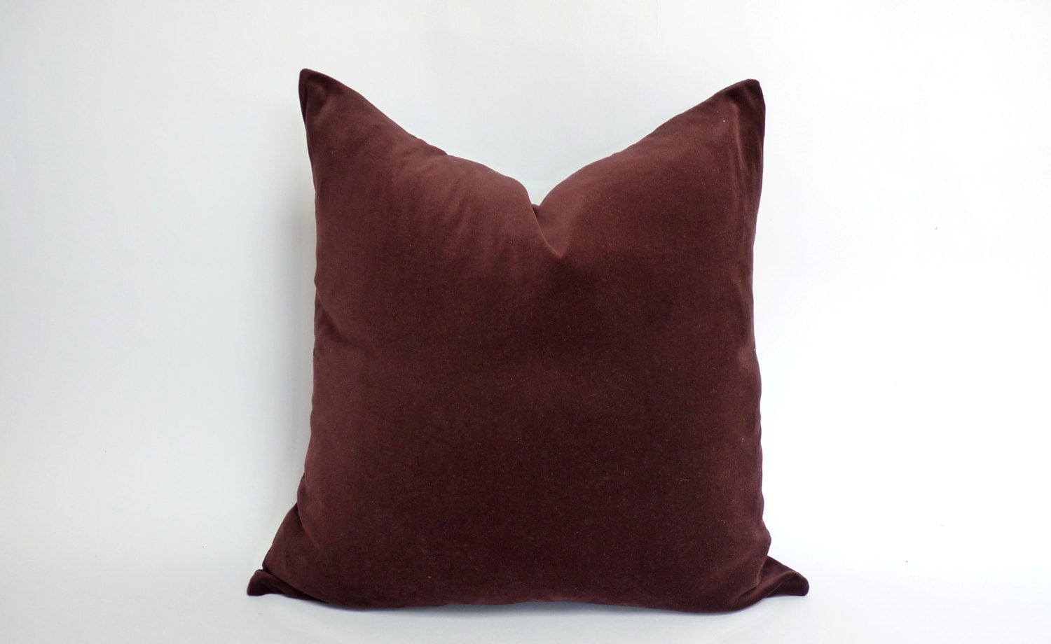 chocolate brown velvet pillow case // brown velvet cushion // Etsy