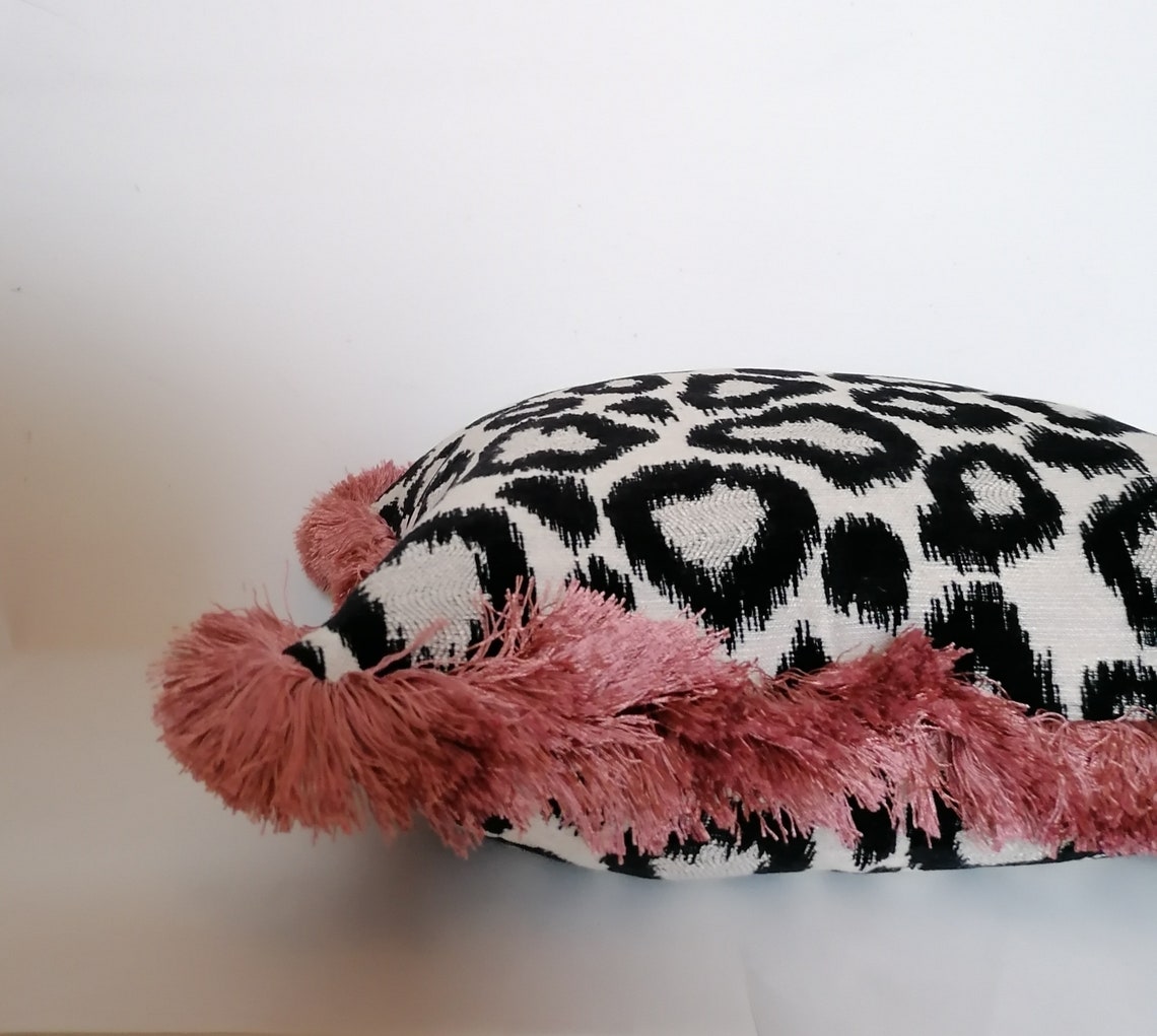 Black and white leopard pillow // cheetah cushion cover // Etsy