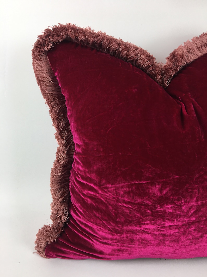 Fuschia Pink Silk Velvet Pillow // Silk Velvet Cushion // Pink Etsy
