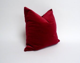 christmas pillow // dark red pillow case // Deep Red Velvet Cushion case //  redcurrant red pillow case