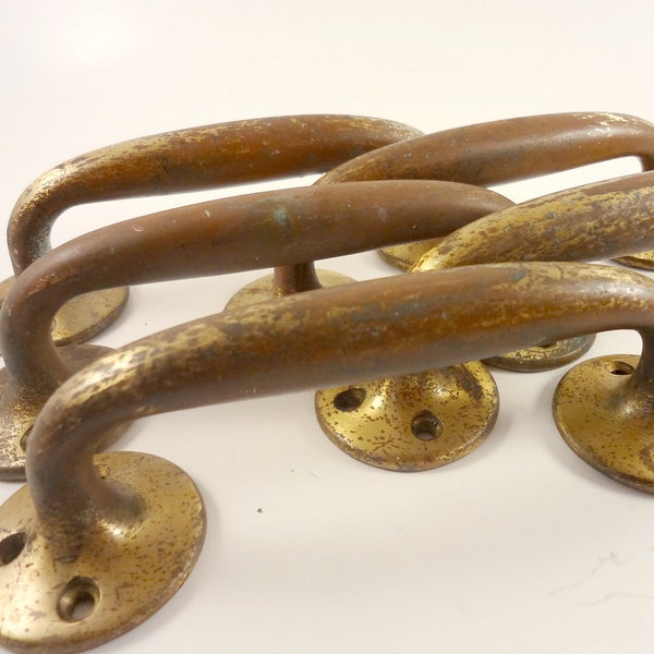 Large Vintage  Industrial Drawer Pulls, Great Patina