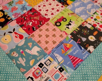 I Spy Baby Quilt, Multi-Color Girl Quilted Play Mat, Kids Play Quilt, Baby Activity Quilt