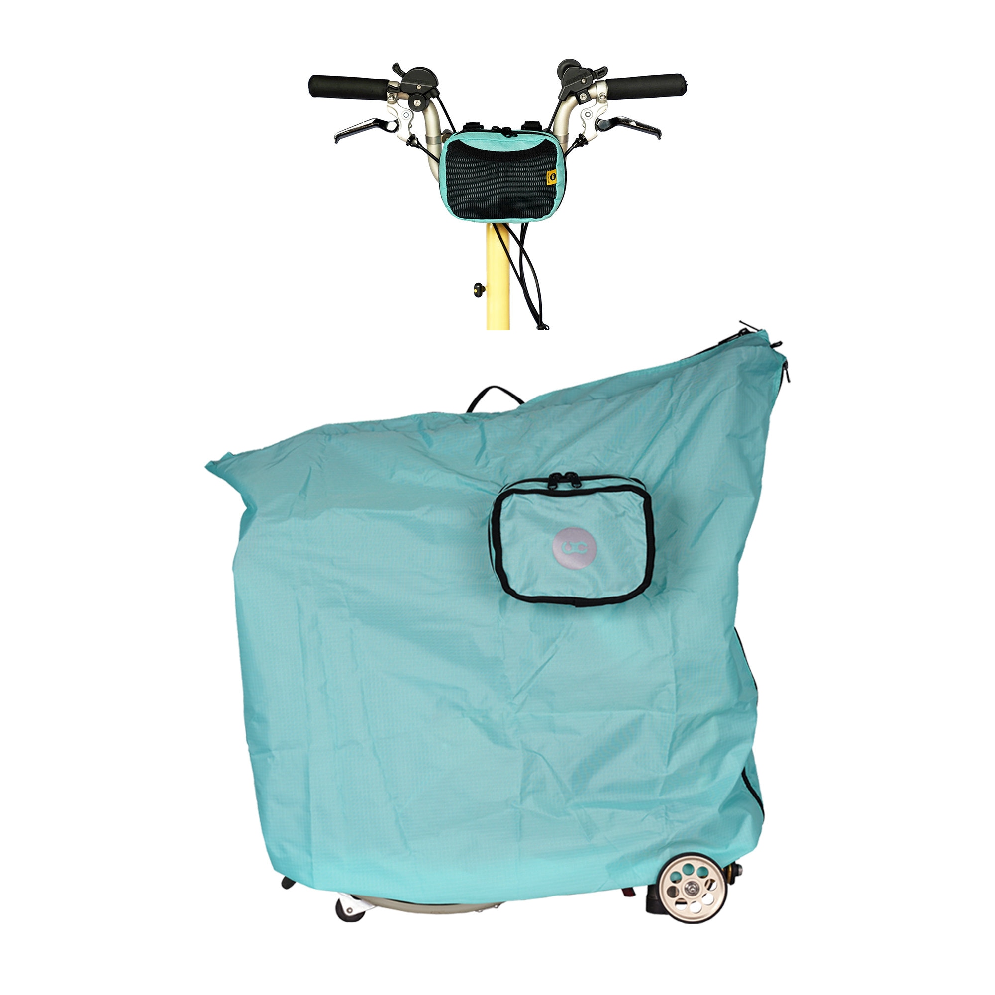 Housse De Protection Pour Vélo Pliable Brompton - Taille M (35.6-40.6 Cm), Polyester, Ouverture Poignée Et Cordon De Serrage - 14